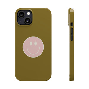 Slim Smile Phone Case in Olive