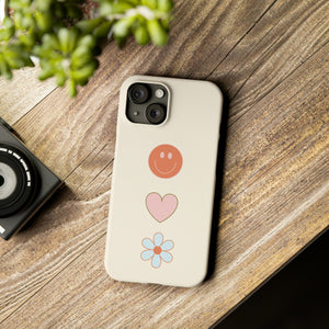 Slim Happy Icon Phone Case in Cream