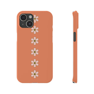 Slim Retro Floral Phone Case in Orange