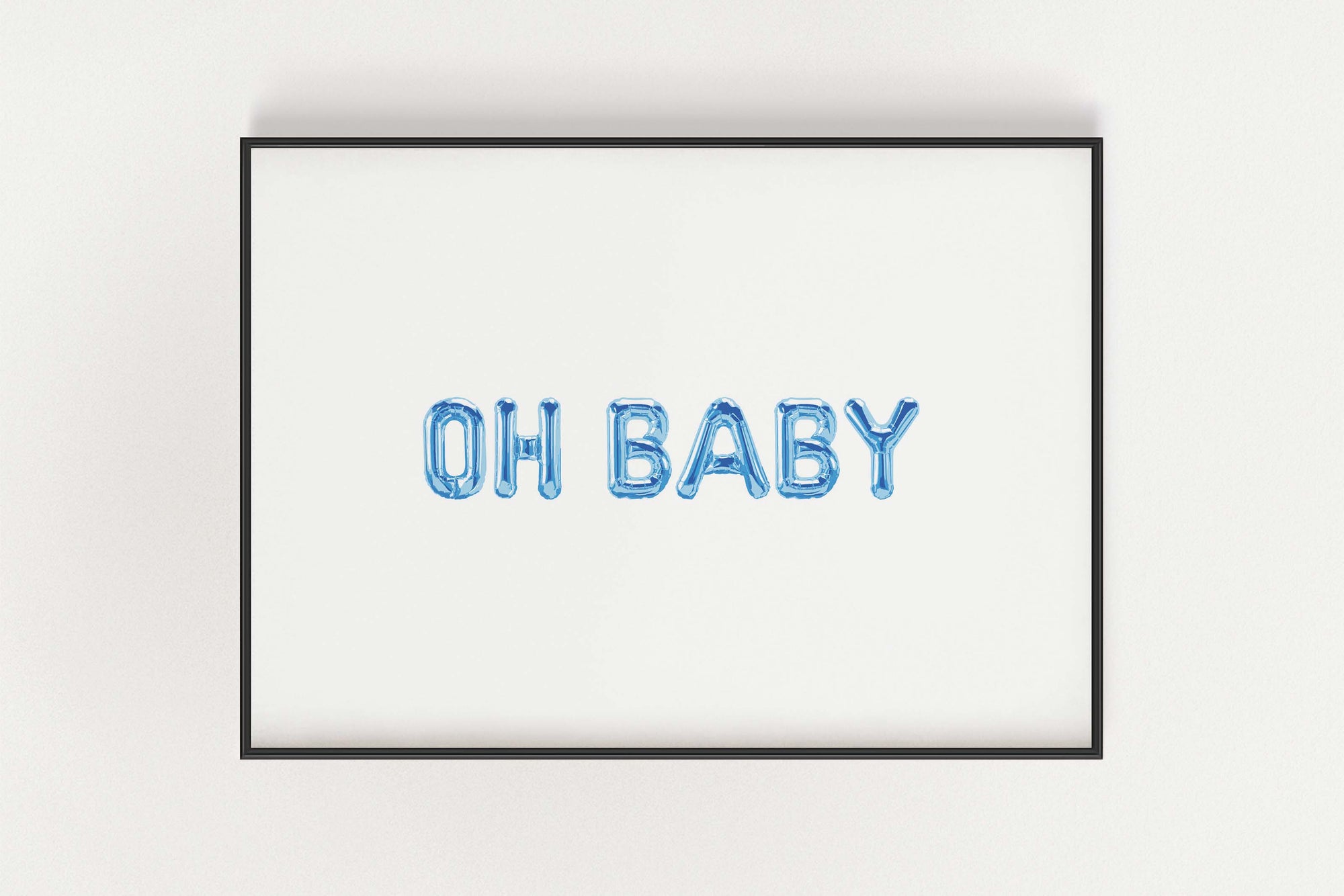 'Oh Baby' Balloon Print in Blue