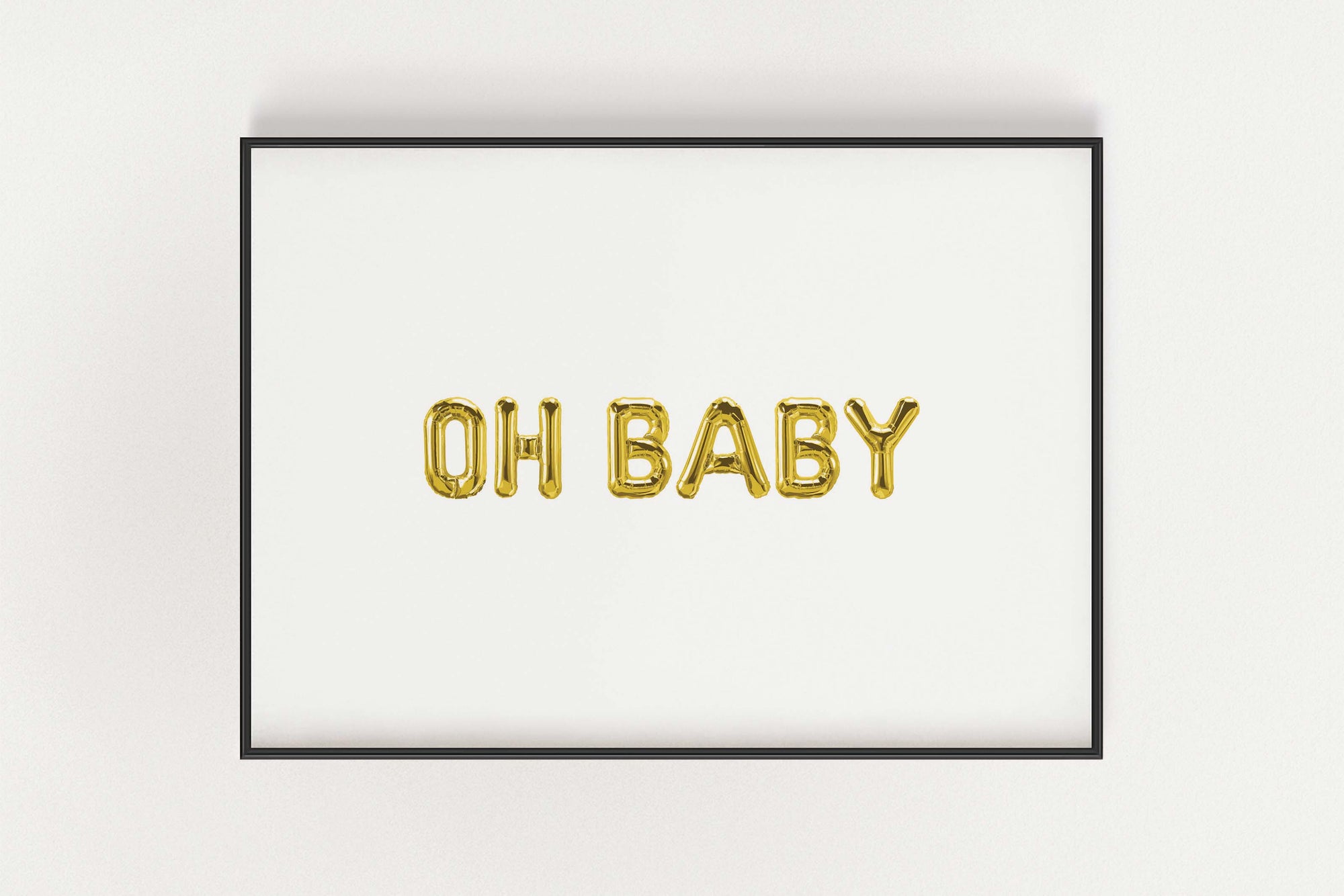'Oh Baby' Balloon Print in Gold