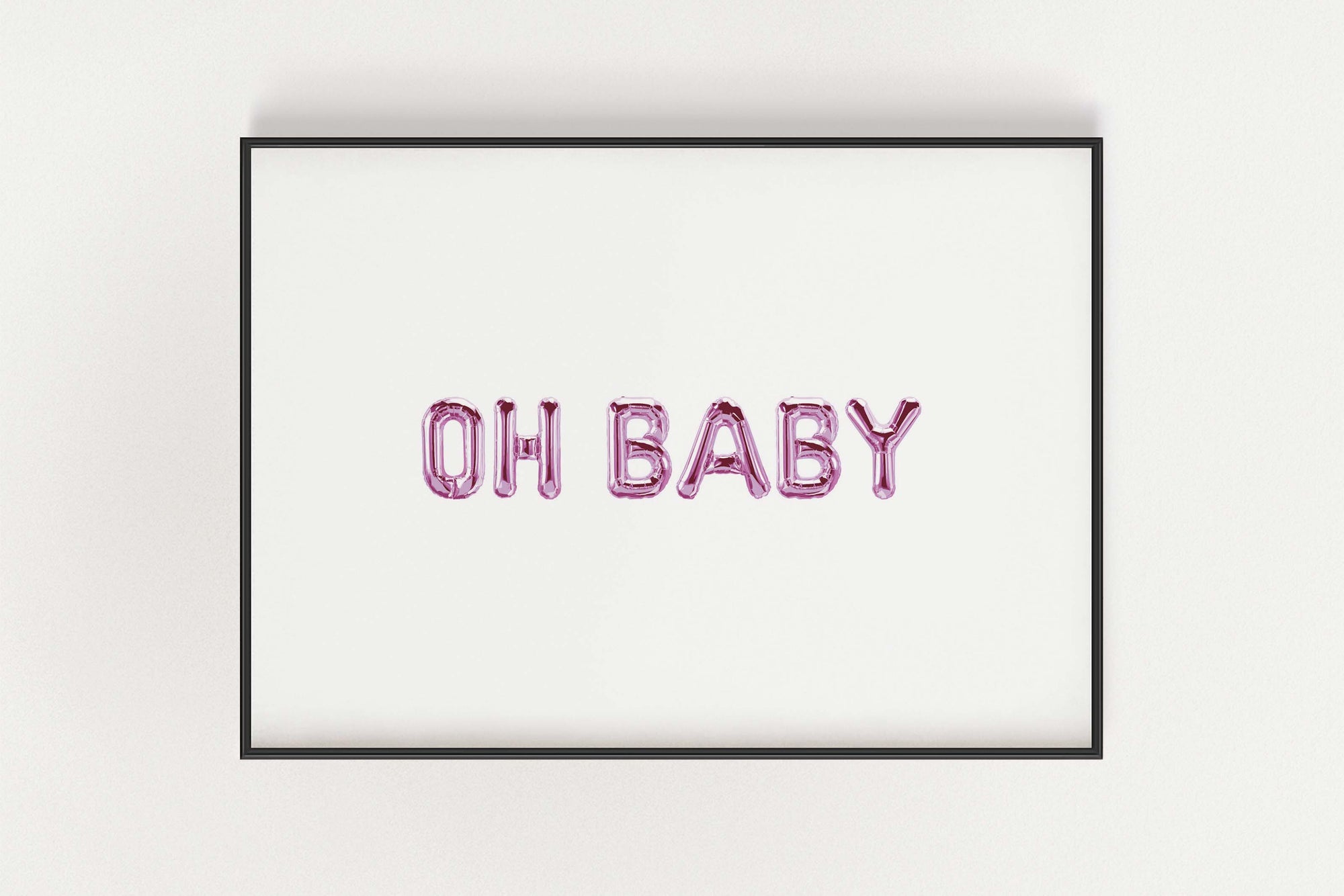 'Oh Baby' Balloon Print in Pink