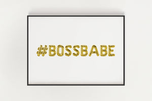 #BossBabe Balloon Print in Gold