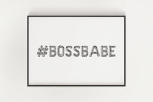 #BossBabe Balloon Print in Silver