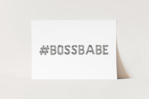 #BossBabe Balloon Print in Silver