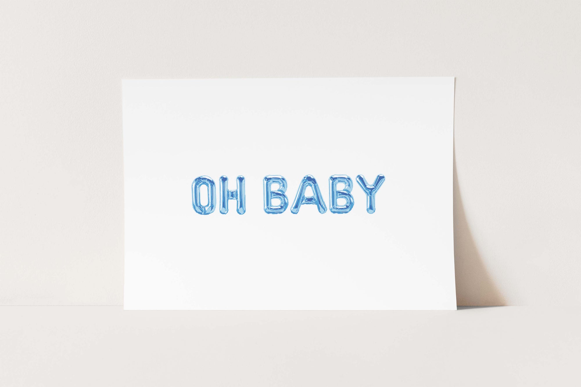 'Oh Baby' Balloon Print in Blue